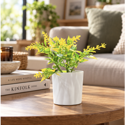 Maceta artificial flores 14*6*6 1186 amarilla