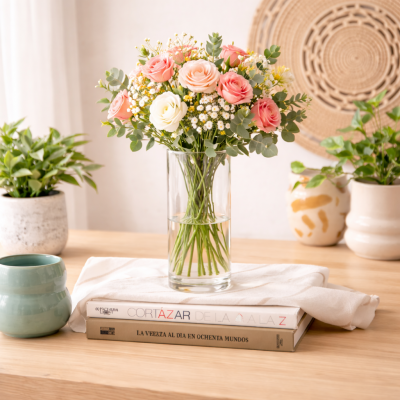 Florero vidrio cilindrico 25*8 8678