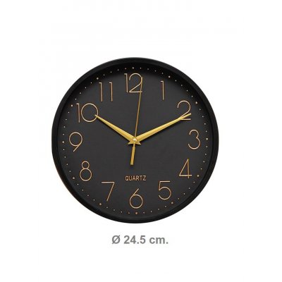 Reloj de pared negro  dore II 24.5' 2510