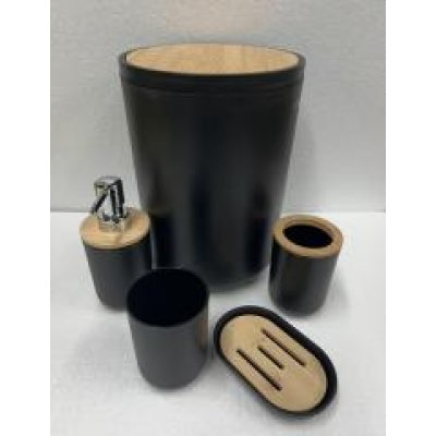 Set de baño 5 piezas 3002 negro 